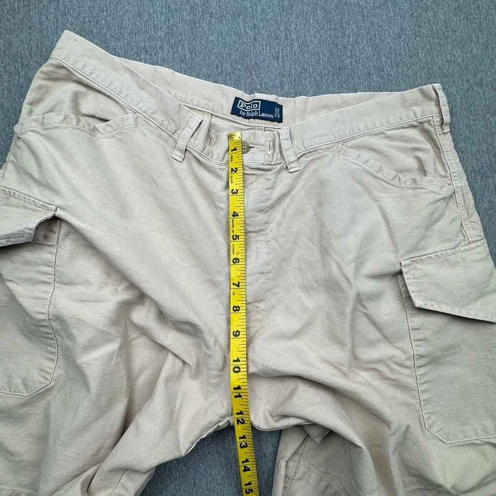 Polo Ralph Lauren Mens Sz XL 38x10 Cargo Linen Blend Shorts Preppy Casual VTG